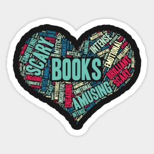 Book Lover Gift Reading Bookworm Heart product Sticker